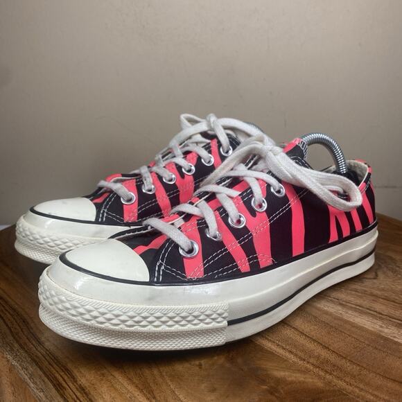 Converse Chuck Taylor 70 Ox Print Racer Pink Womens Zebra Print Size 7 Shoes - Picture 2 of 9